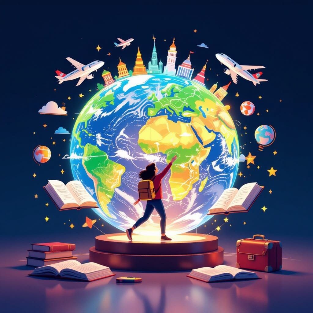 Explore the World: Inspiring Globe Illustration