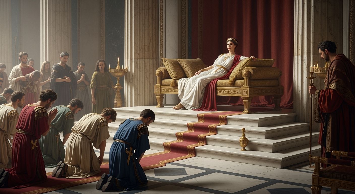 Roman Empress in Imperial Palace Throne Room