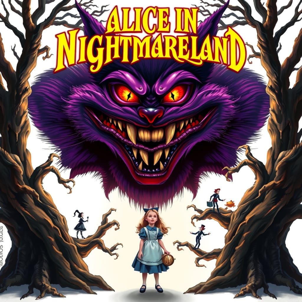 Alice in Nightmareland: Gothic Art with Cheshire Cat