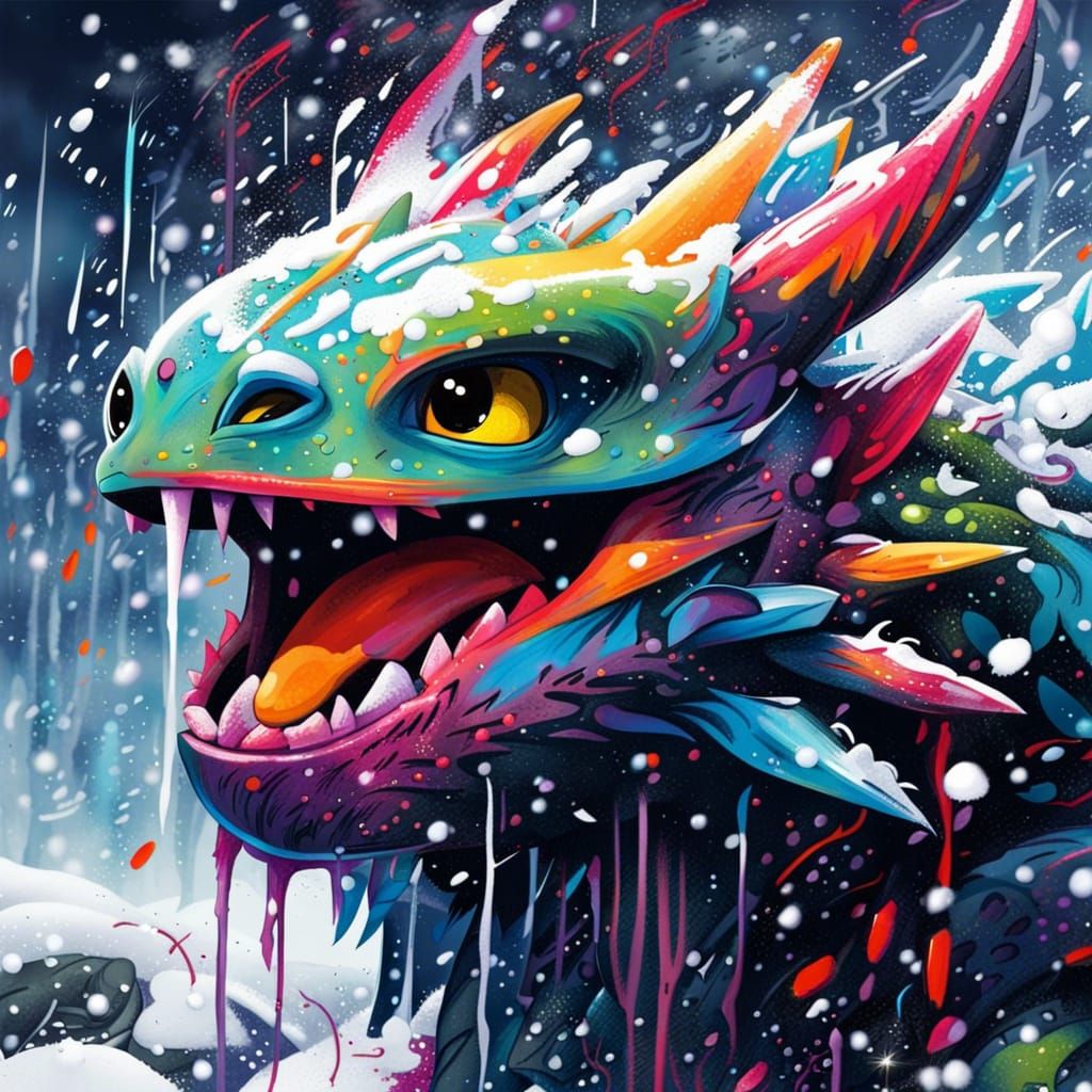 How to Train Your Dragon in Japanese Graffiti Art