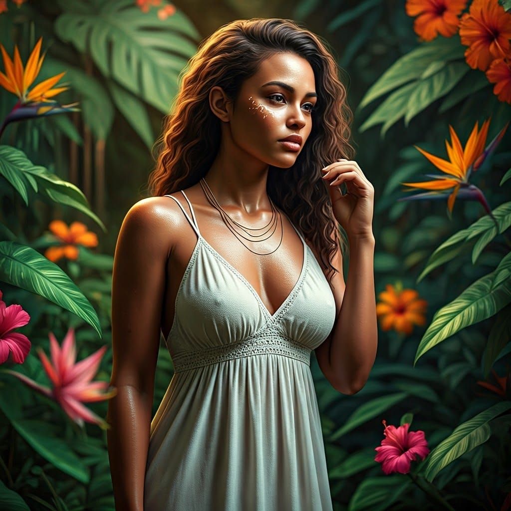 Sensual Brazilian Goddess in Tropical Paradise