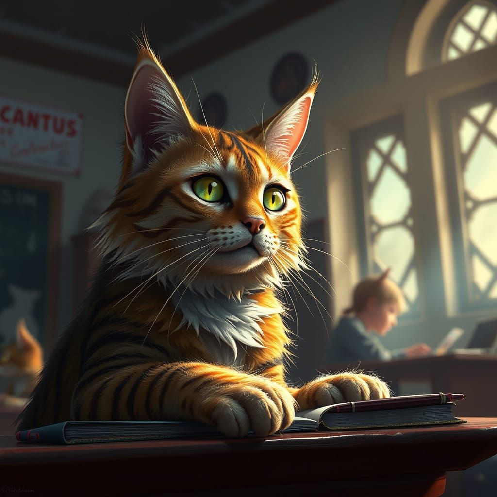 Fantastical School Scene in Deep Color