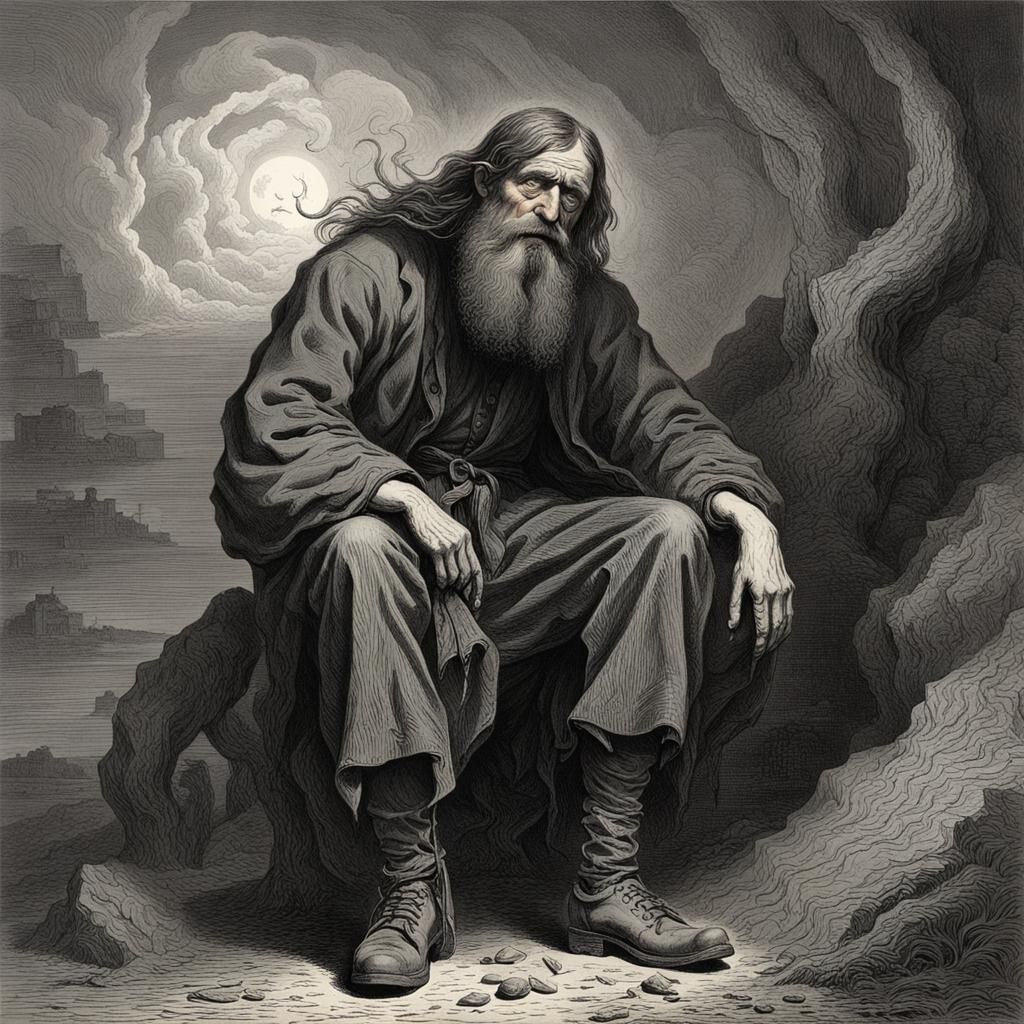 Tormented Man in Doré Style