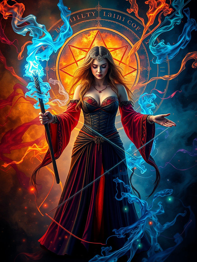 Arcane Female Figure in Digital Oil Painting