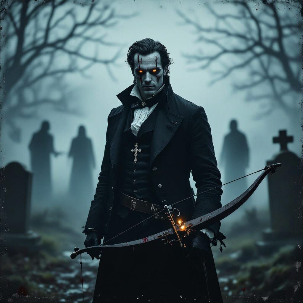 19th Century Ghost Hunter in Haunted Graveyard