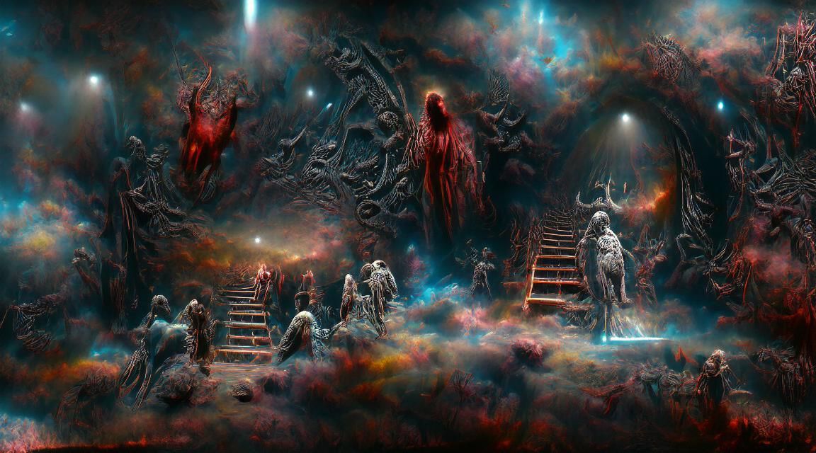Entrance to Hell 8k resolution holographic astral cosmic ill...