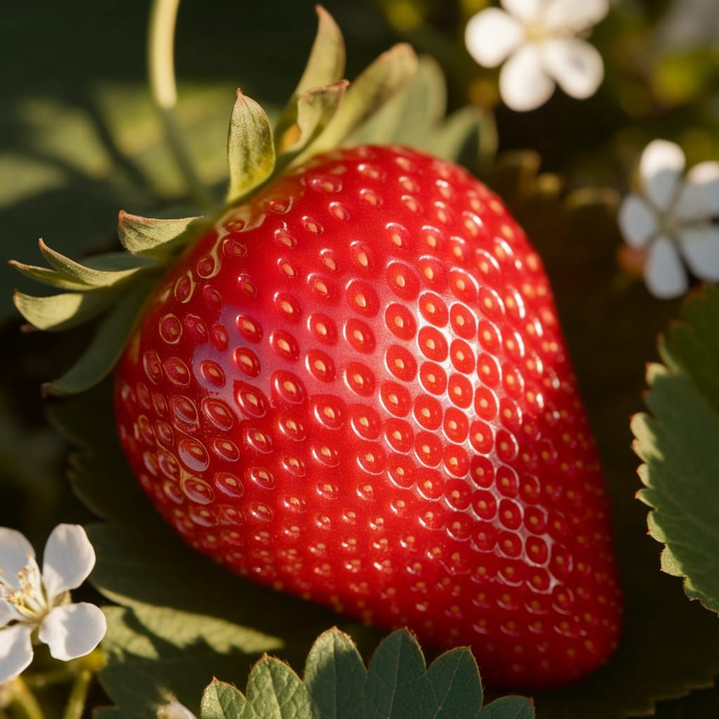 Vibrant Strawberry Glows in Sunset Light