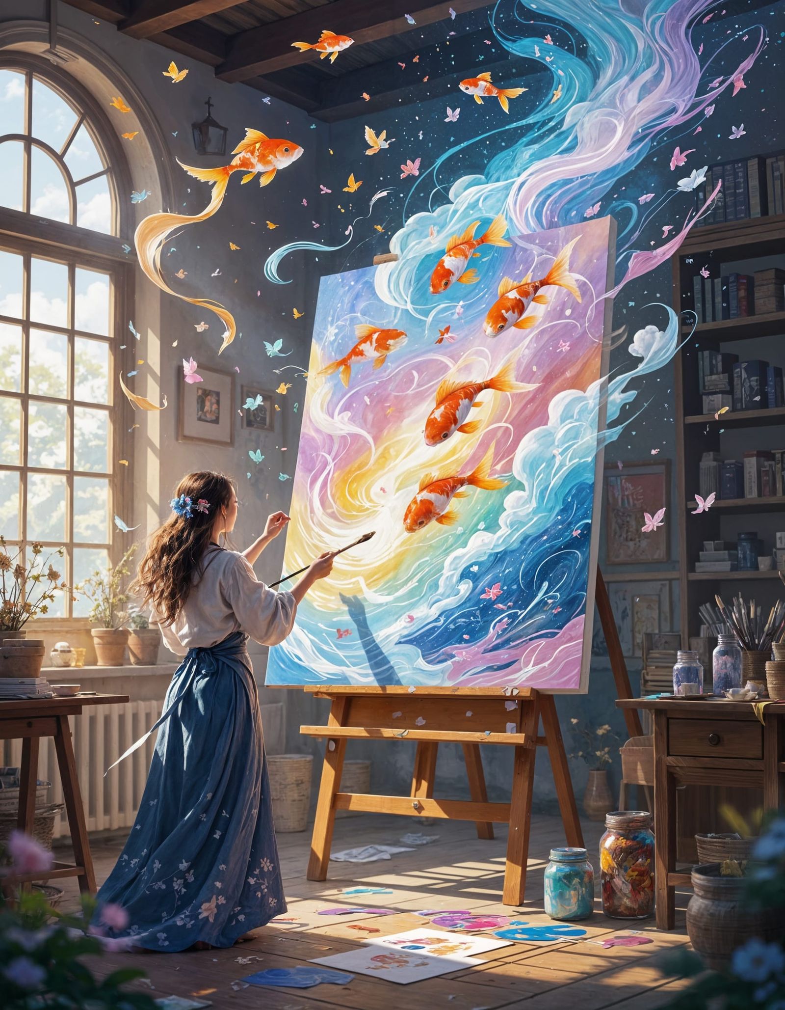 Mystical Painter Creates Living Art in Magical Studio