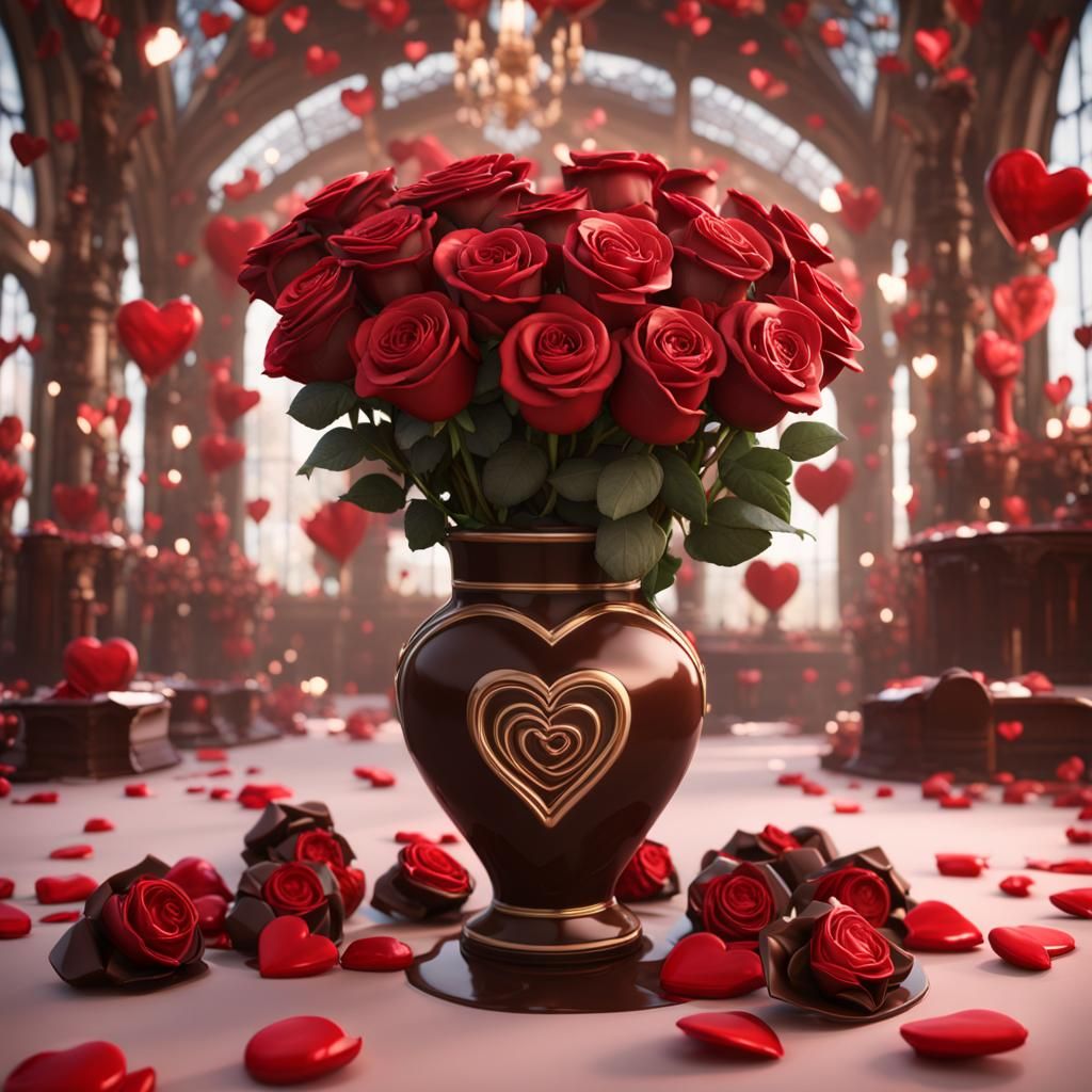 Chocolate Roses and Hearts: Fantasy Concept Art