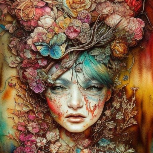 Vintage Baking Oven with Watercolor Effects