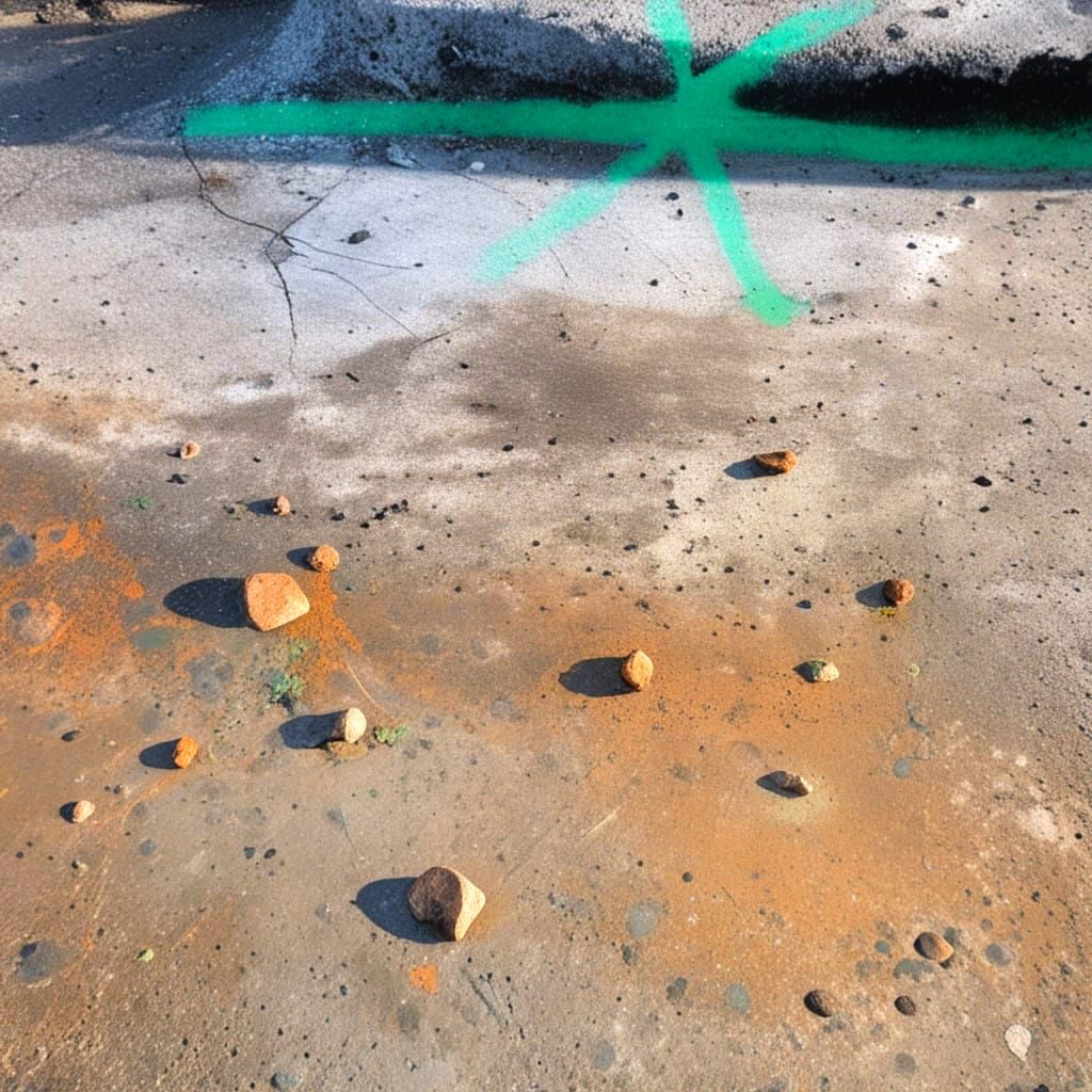 Graffiti Street Scene in Rusty Hues