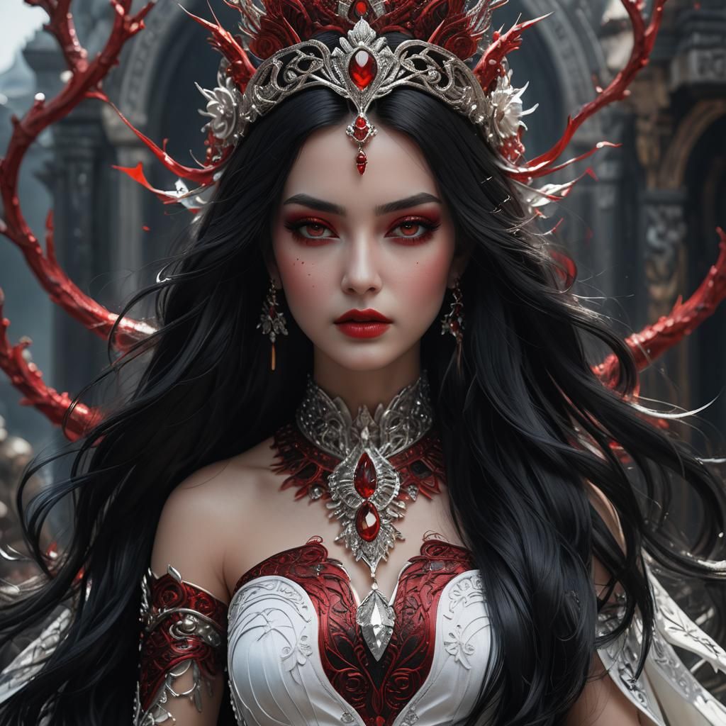 Goddess Portrait with Glass Dress, Digital Matte Painting