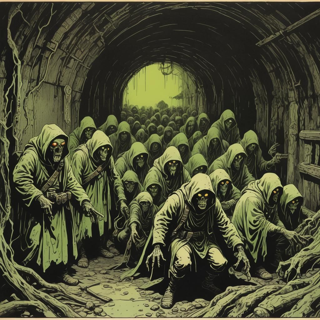 Sinister Mutant Cult in Subway Ruins