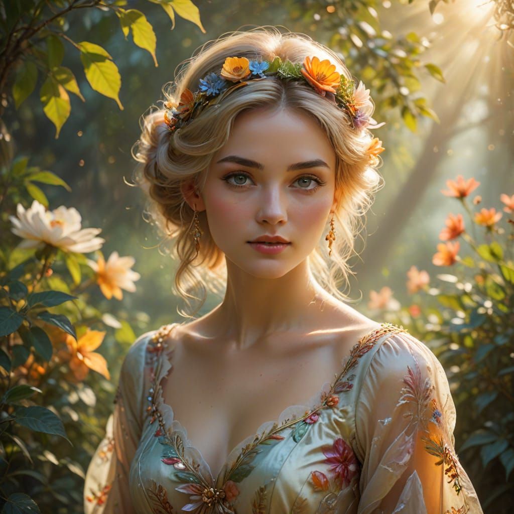 Lady in Whimsical Bloom