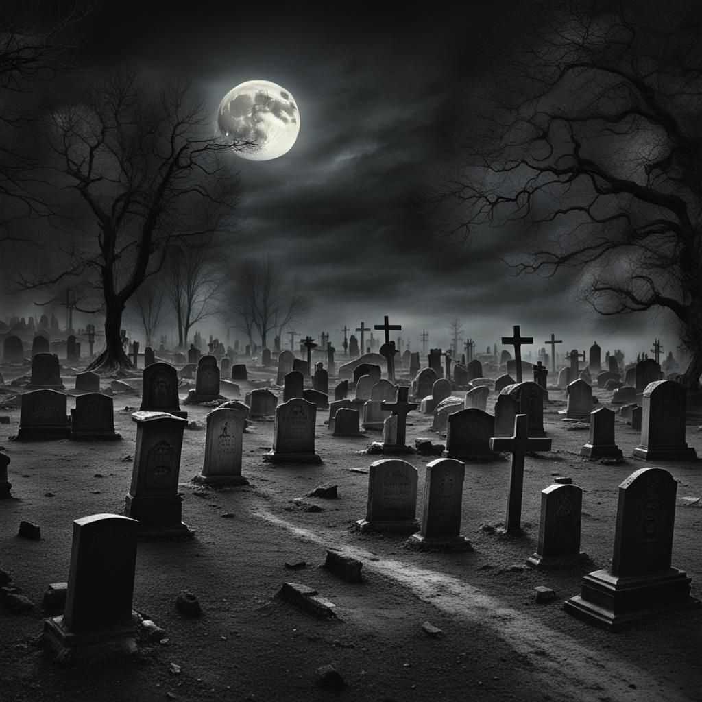 Graveyard Ghosts Awaken in Moonlight