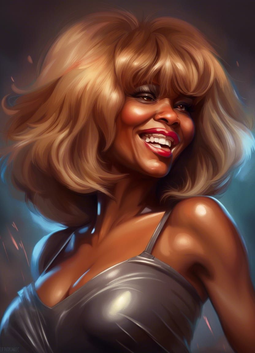 Tina Turner Portrait in Art Nouveau Style