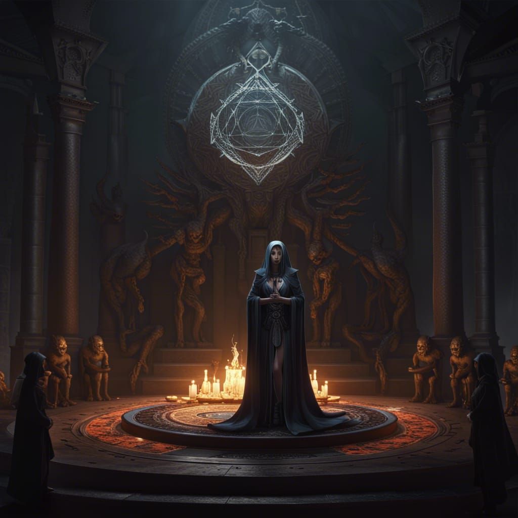 Necromancer Invocation Circle: Dark Fantasy Concept Art