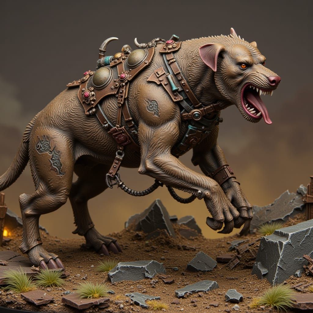Golden Retriever Dog in Detailed Diorama