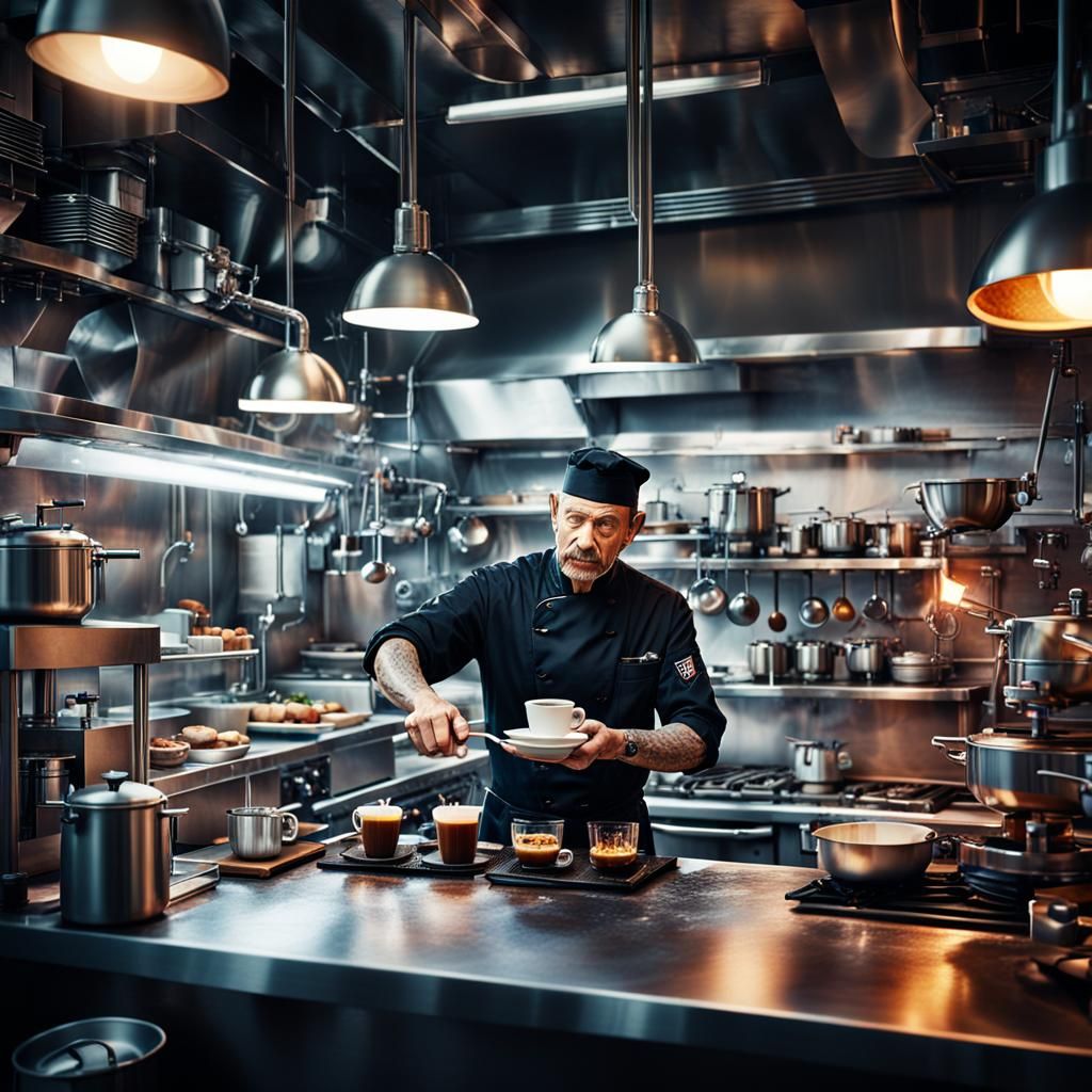 Chef's Coffee Experiment: A Detailed Matte Photo