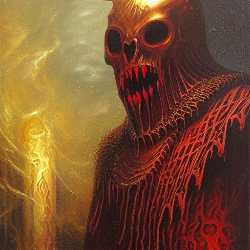 Tesseract Demon in Gothic Horror Style