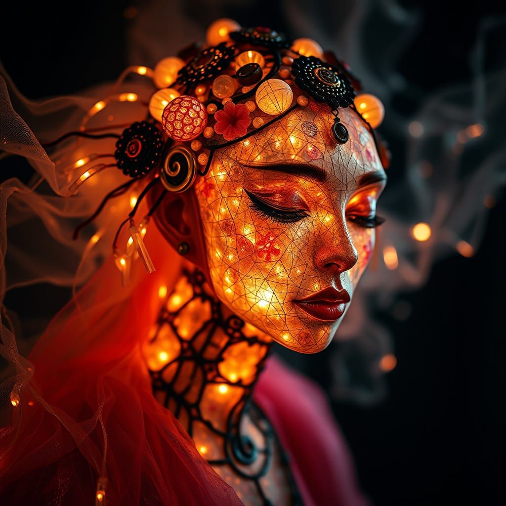 Superimposition on Jewelled Temari Silk Balls