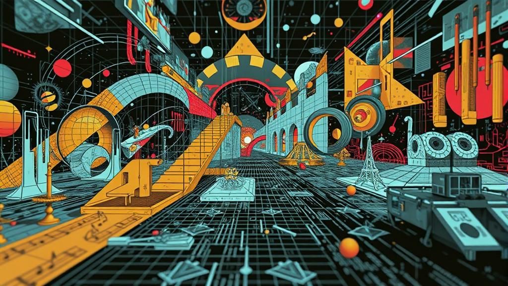 Surrealist Graphic Score in Avant-Garde Style