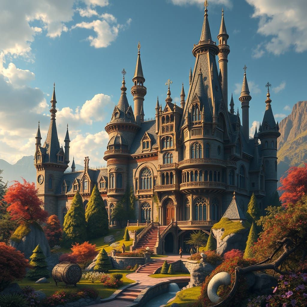 Majestic Fantasy Mansion Unveils Dreamlike Secrets