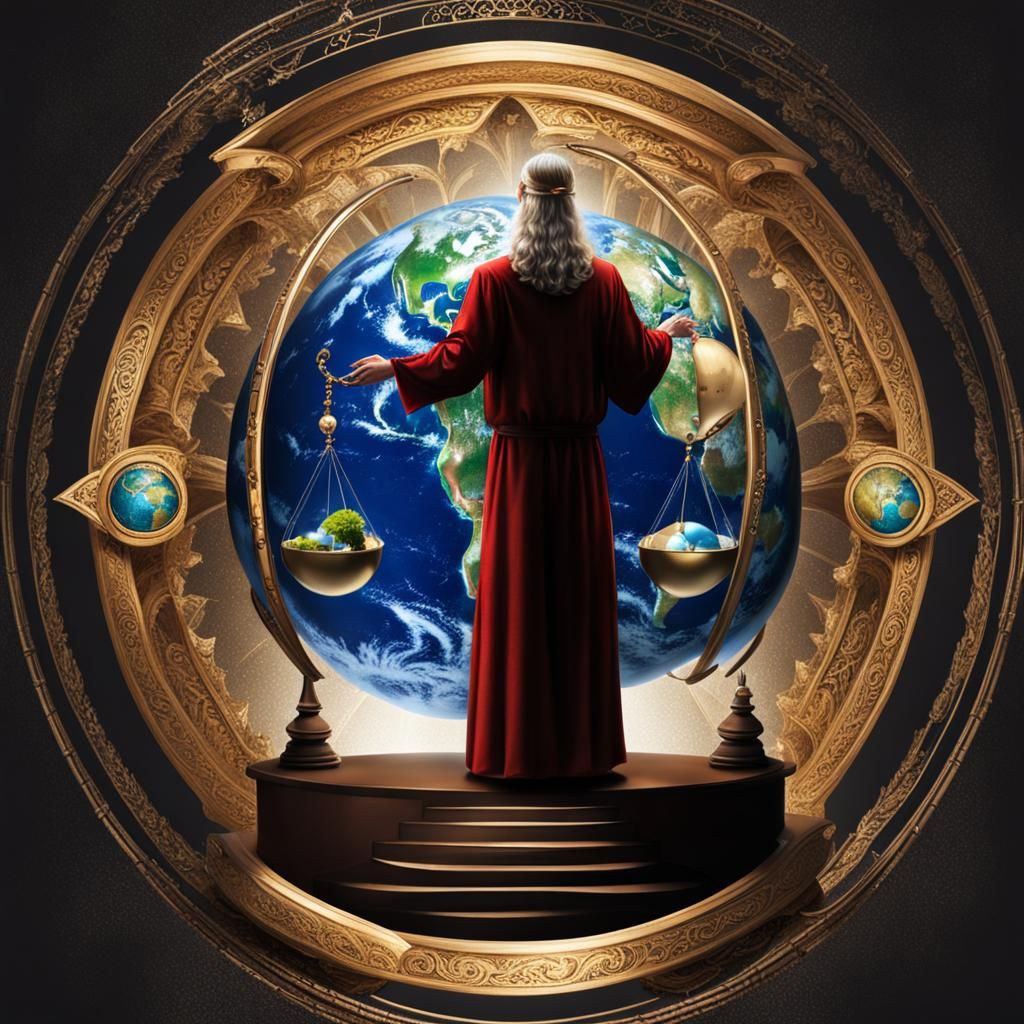 God and Hourglass with Earth Inside