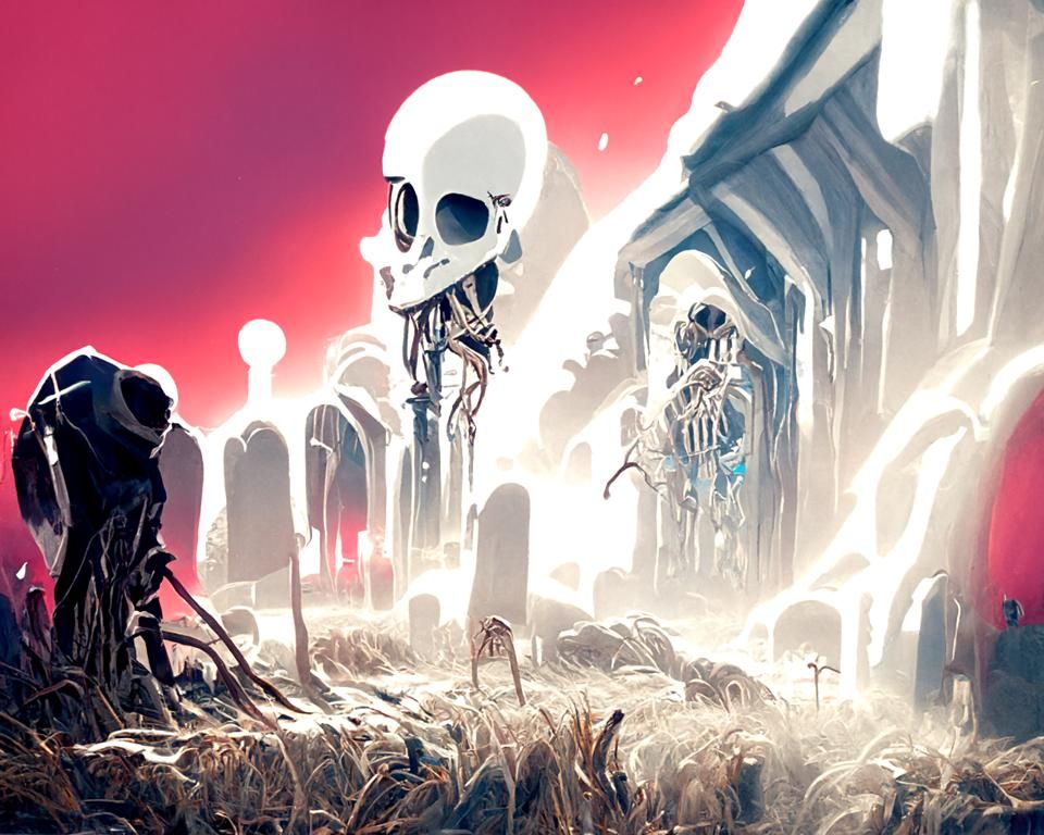 Skeletons Rise: Animate Dead Digital Art