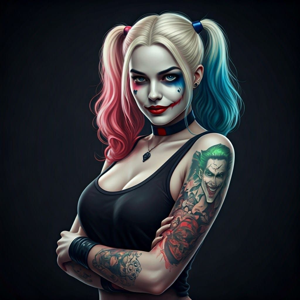 Tattooed Woman in Black Tank Top