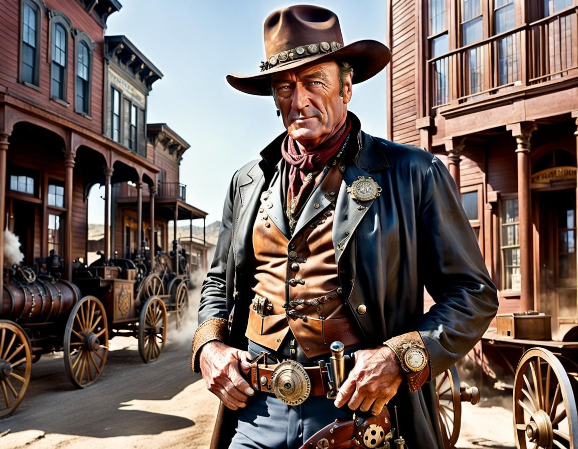 Steampunk Western Sheriff with Clockwork Hat