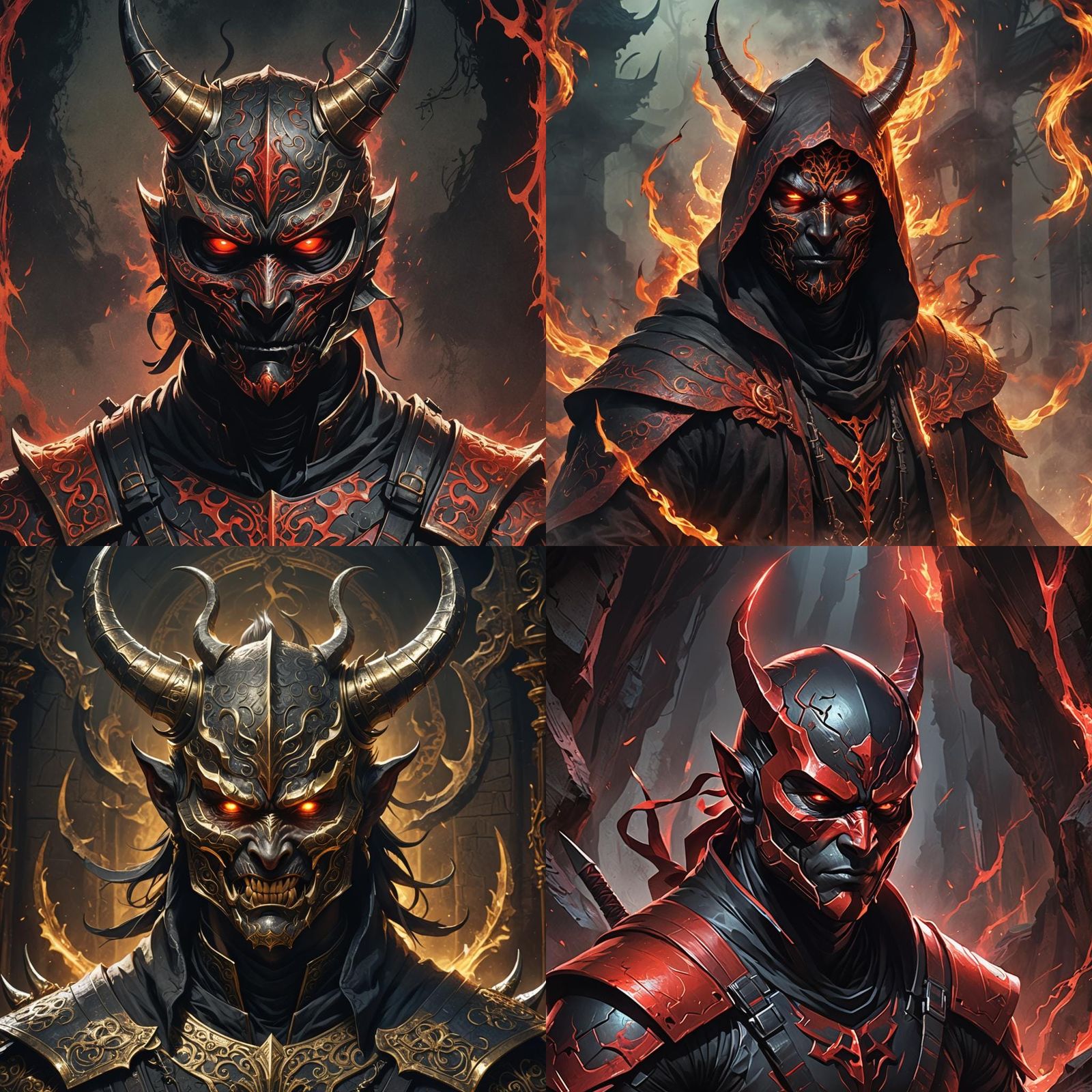 Devil Ninja Portrait in Hyperdetailed Digital Art