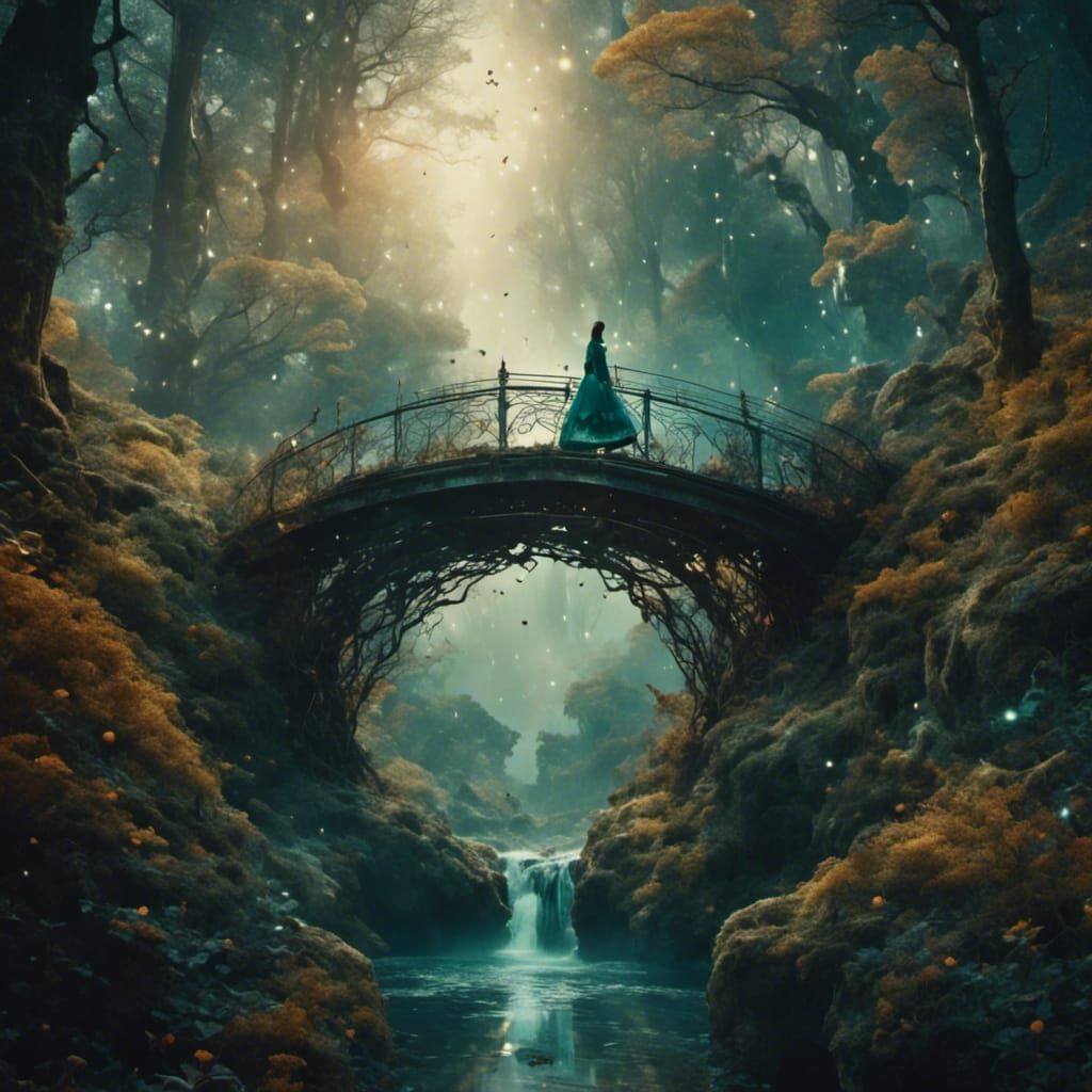 Forest Bridge Within a Mind: Cinematic Film Still