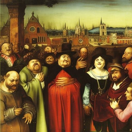 Vampire Grocery Store in the Style of Old Masters