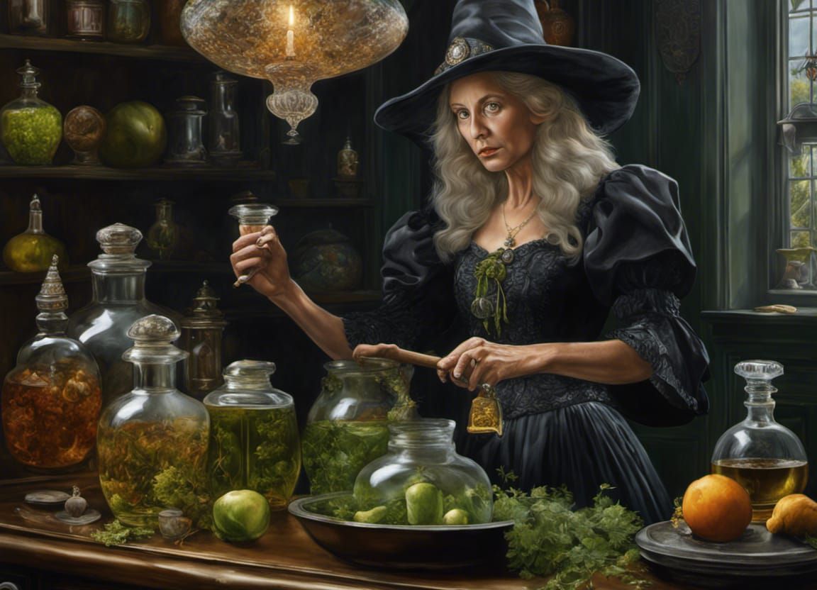 witch, brewing a potion