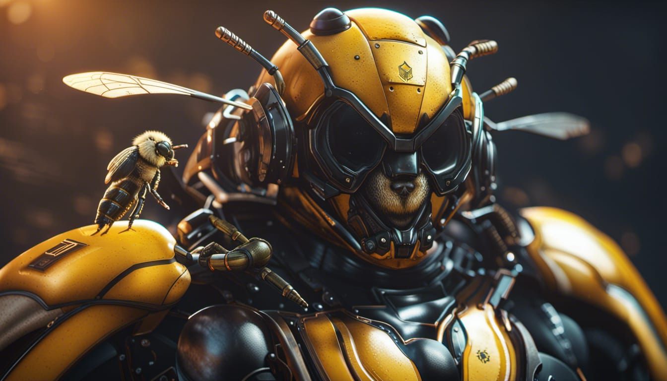 Realistic Bee Supervillain in 3D Cinematic Style