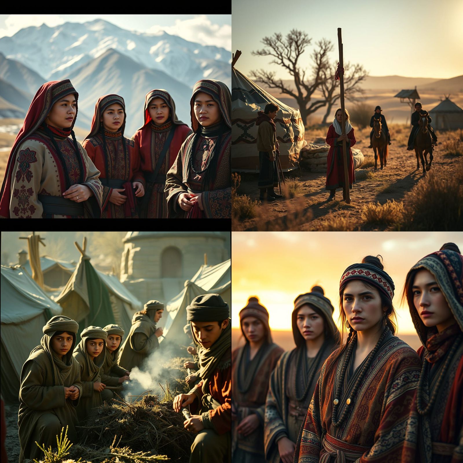 Hardworking Youths of Turkish Clan in Spring