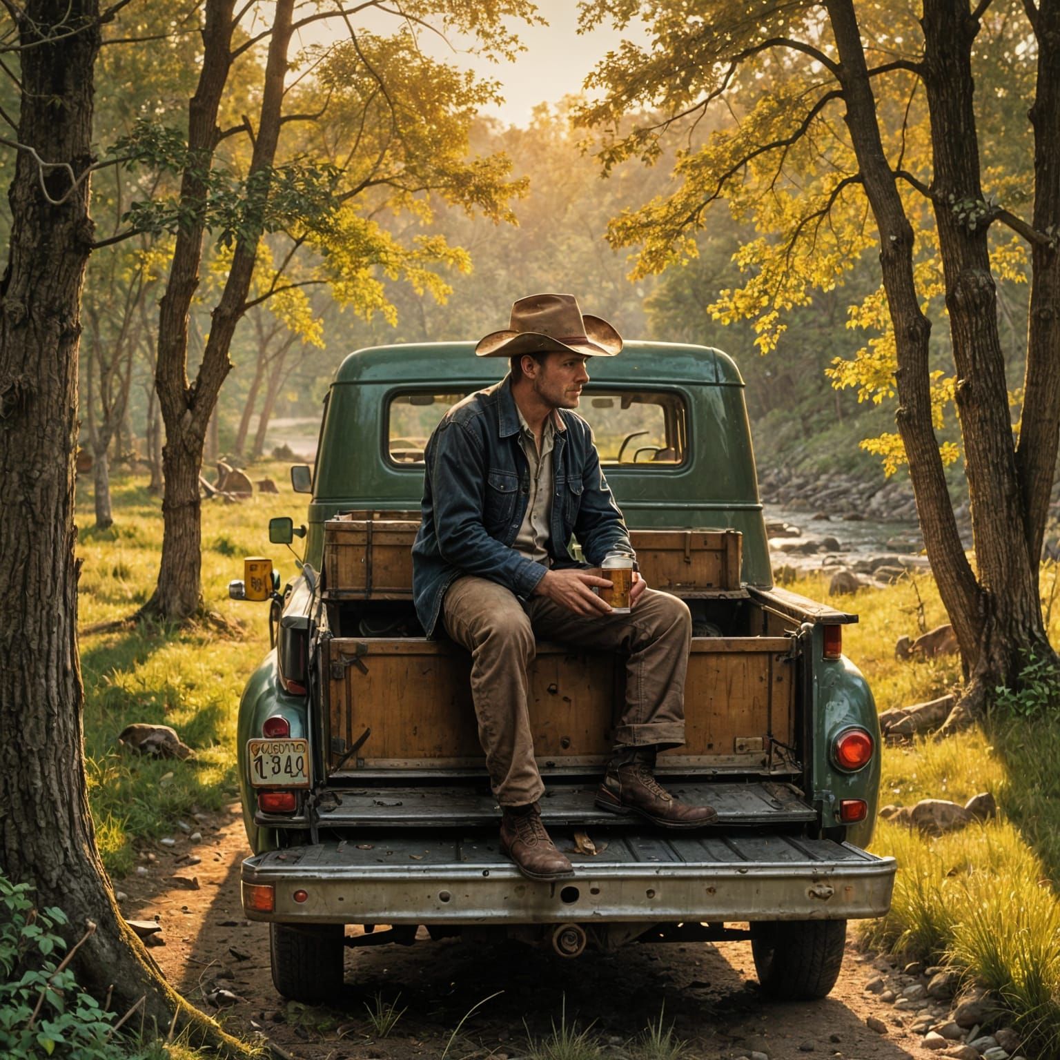 Rustic Cowboy Seeks Solace in the Sunset Valley