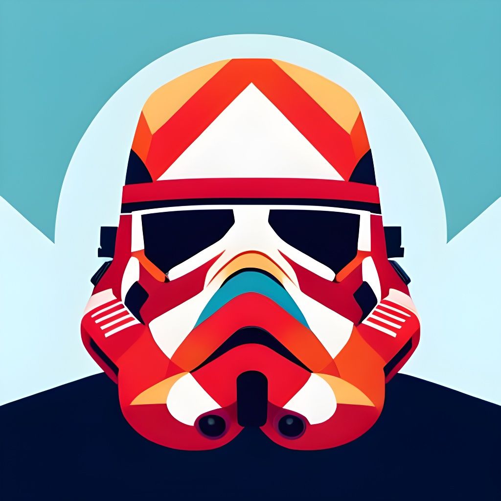 Geometric Stormtrooper Helmet Vector Art