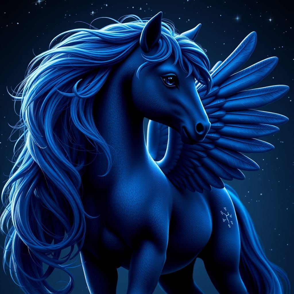 Dark Blue Pegasus Pony in Galactic Splendor