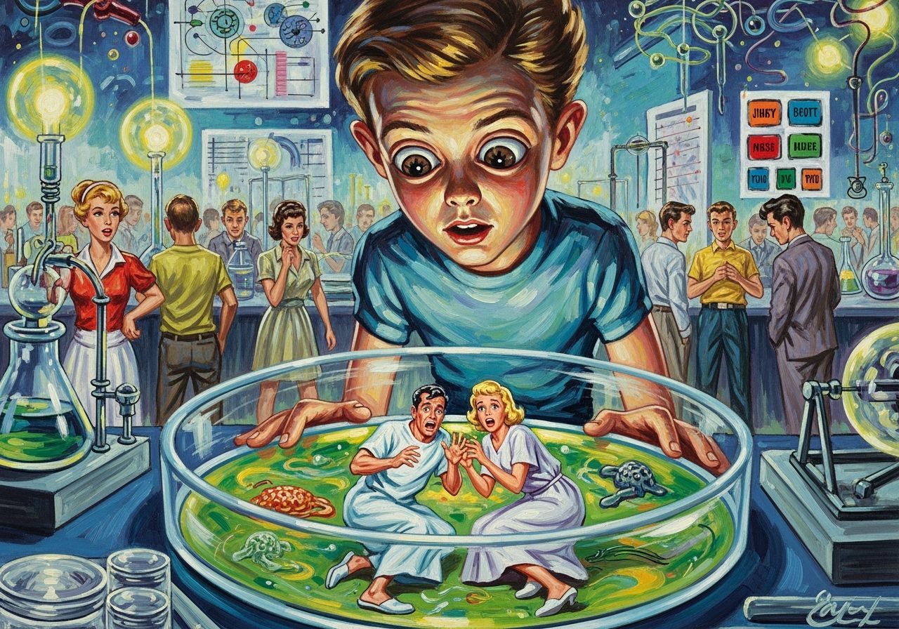 Impressionistic Alien Science Fair Magazine Cover