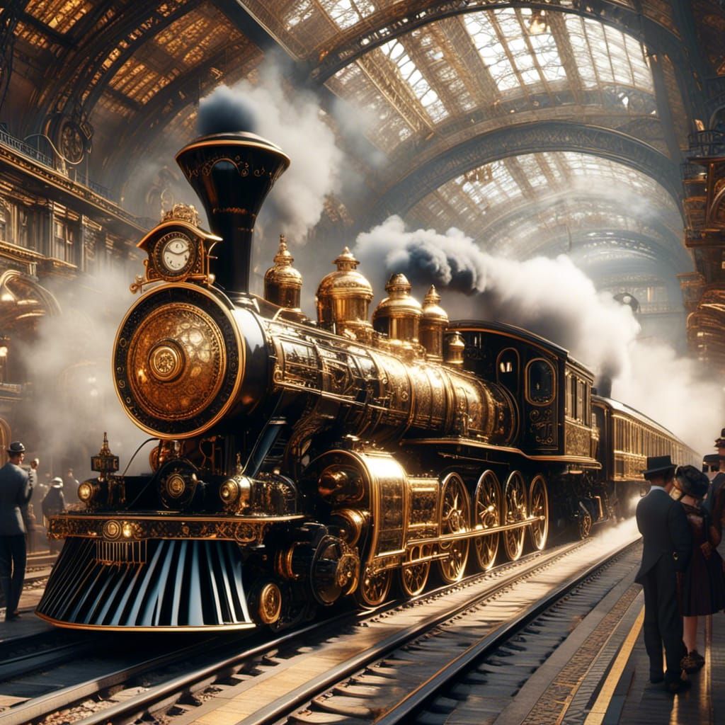 <lora:Clocks and Steam:1.0>  A 64K,  gigantic large visible ...