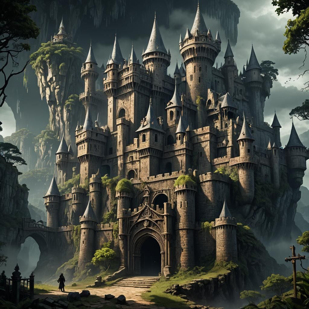Skull Fortress in Dark Fantasy Concept Art