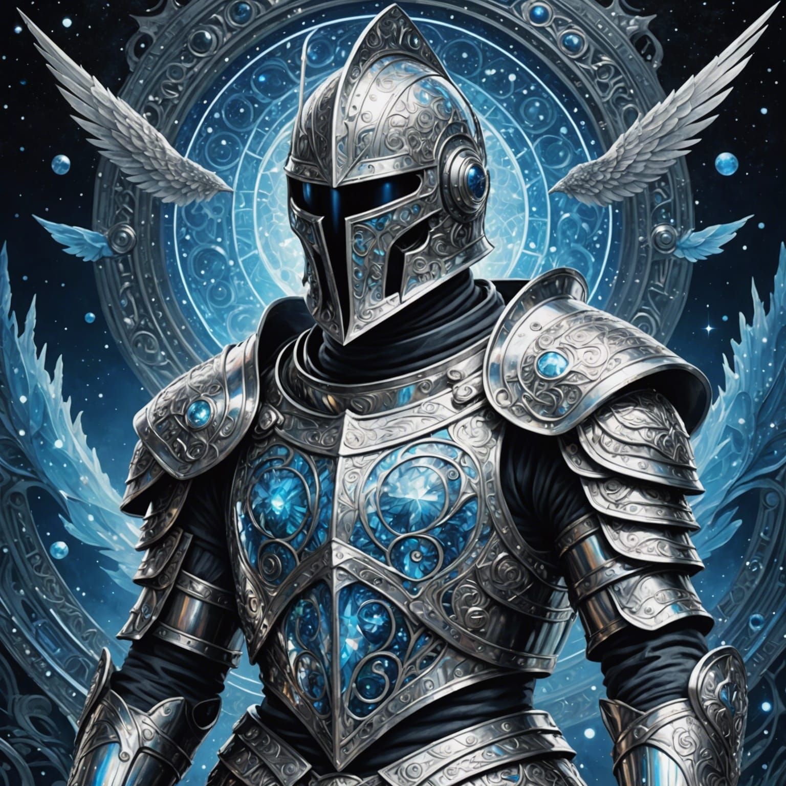 Astral Knight in Silver-Blue Palette