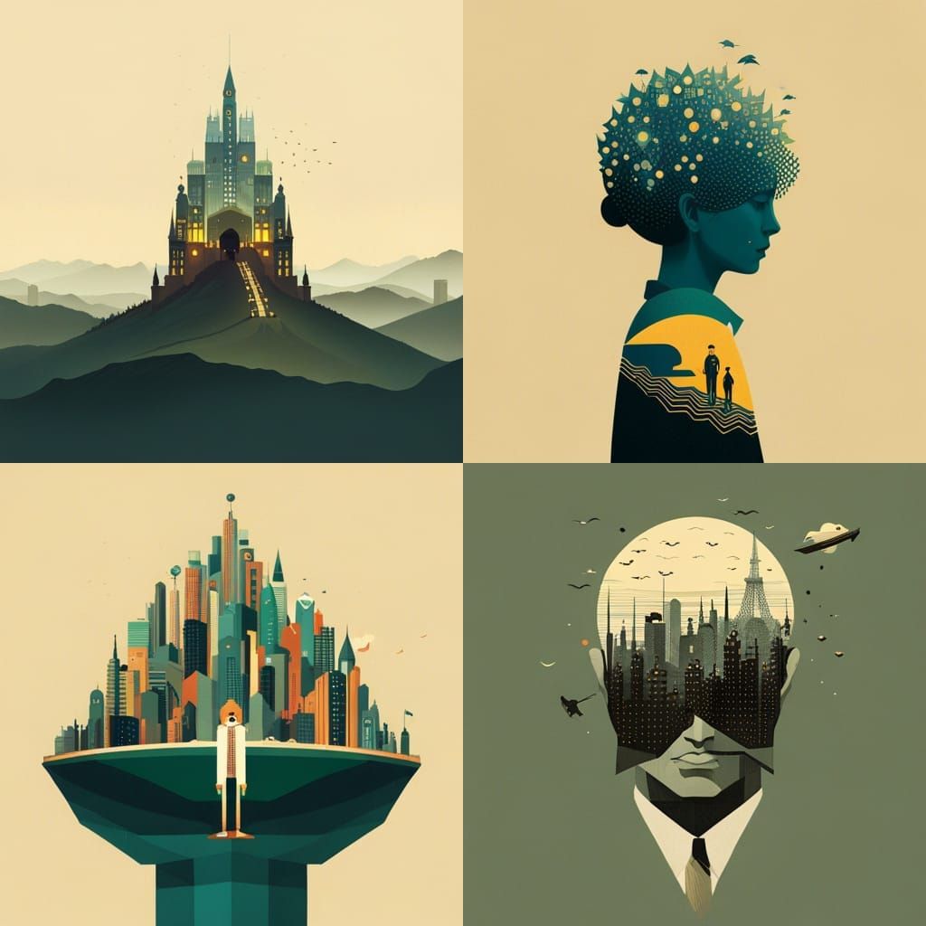 Surreal Graphic Illustration in Modern Style