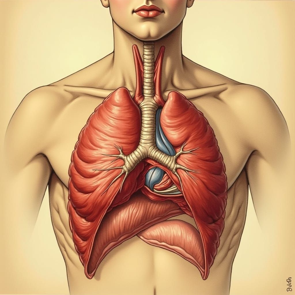 Detailed Medical Illustration of the Human Thymus Gland