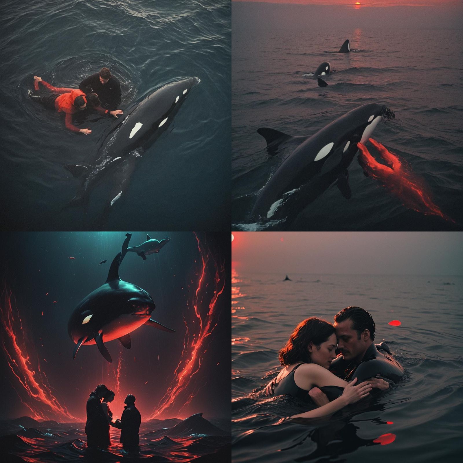 Underwater Embrace: Cinematic Orca Encounter