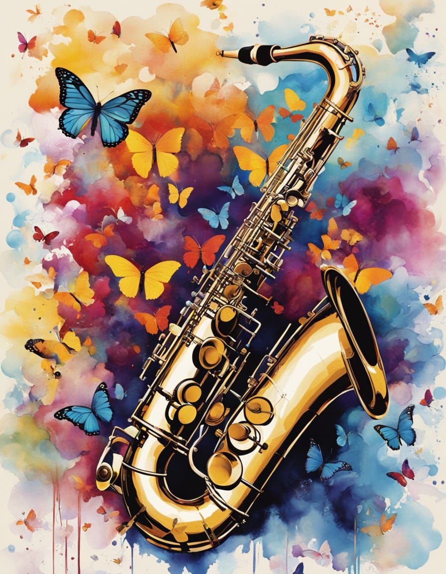 Saxophone Vibration Harmony in Whirling Butterfly Wings