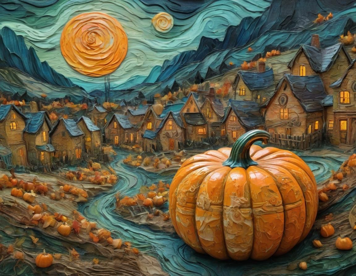 Intricate Pumpkin Carving Inspired by Van Gogh