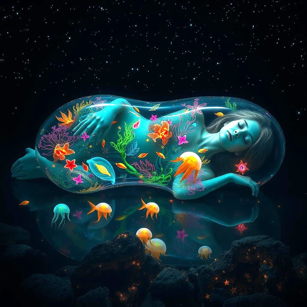 Glass Woman in Space: Underwater Dreamscape